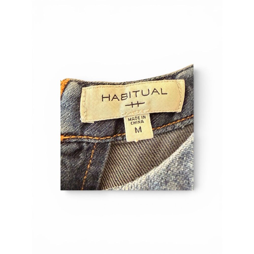 Habitual Denim Jeans Boxy Sleeveless Crop Metal Zipper Closure Crew Neck Structu - Picture 3 of 10
